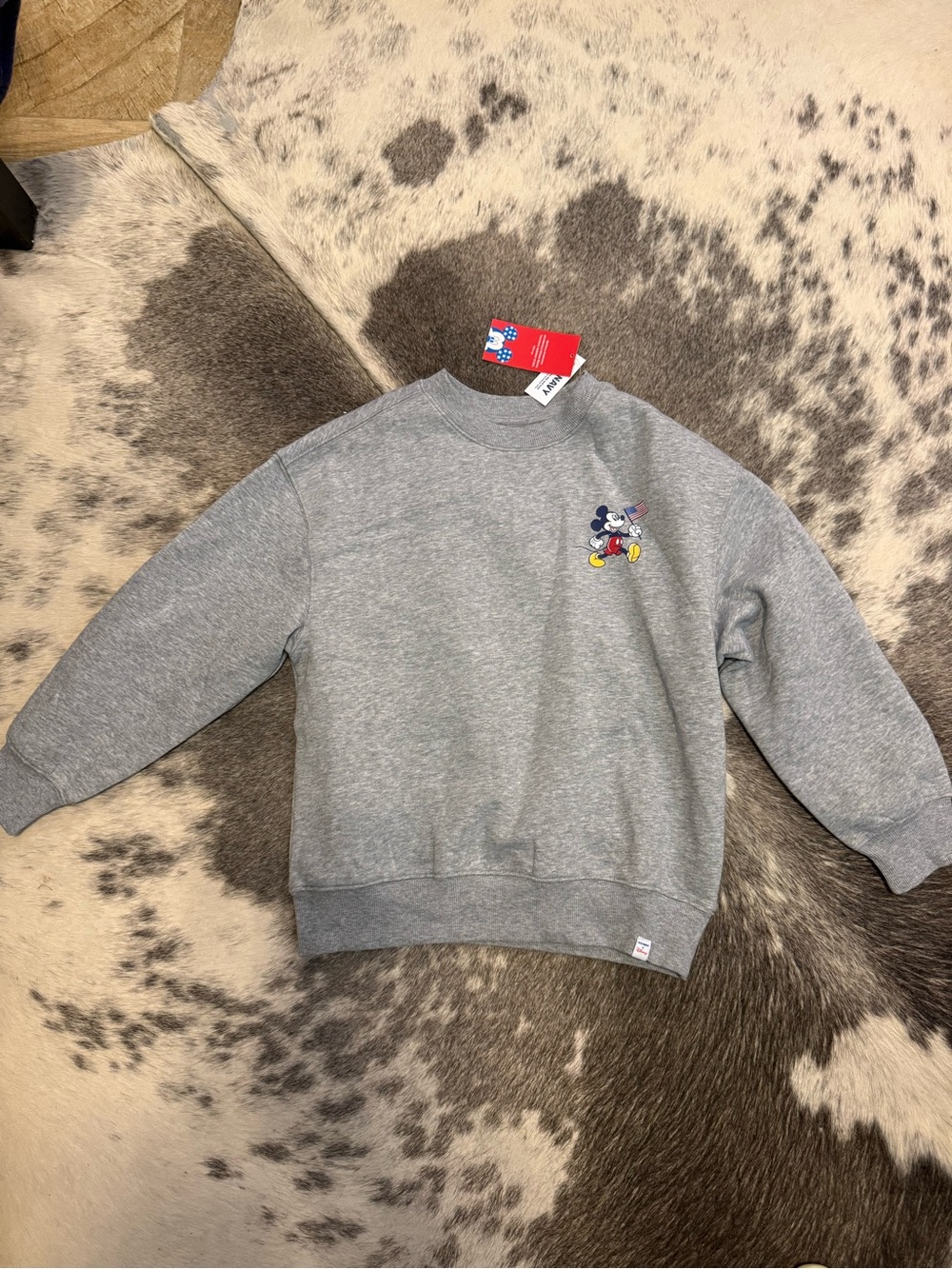 Old Navy Grey Crewneck Sweater with Small Character Embroidery